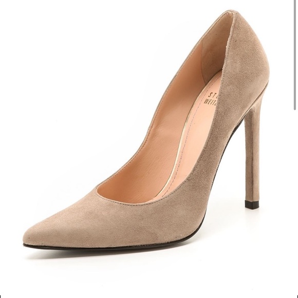 STUART WEITZMAN Queen 110mm Nude Suede Pumps 7.5 - Picture 2 of 12